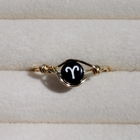 Aries Zodiac Sign Ring | Adjustable Ring | Zodiac Ring | Aries - Picture 1 of 5